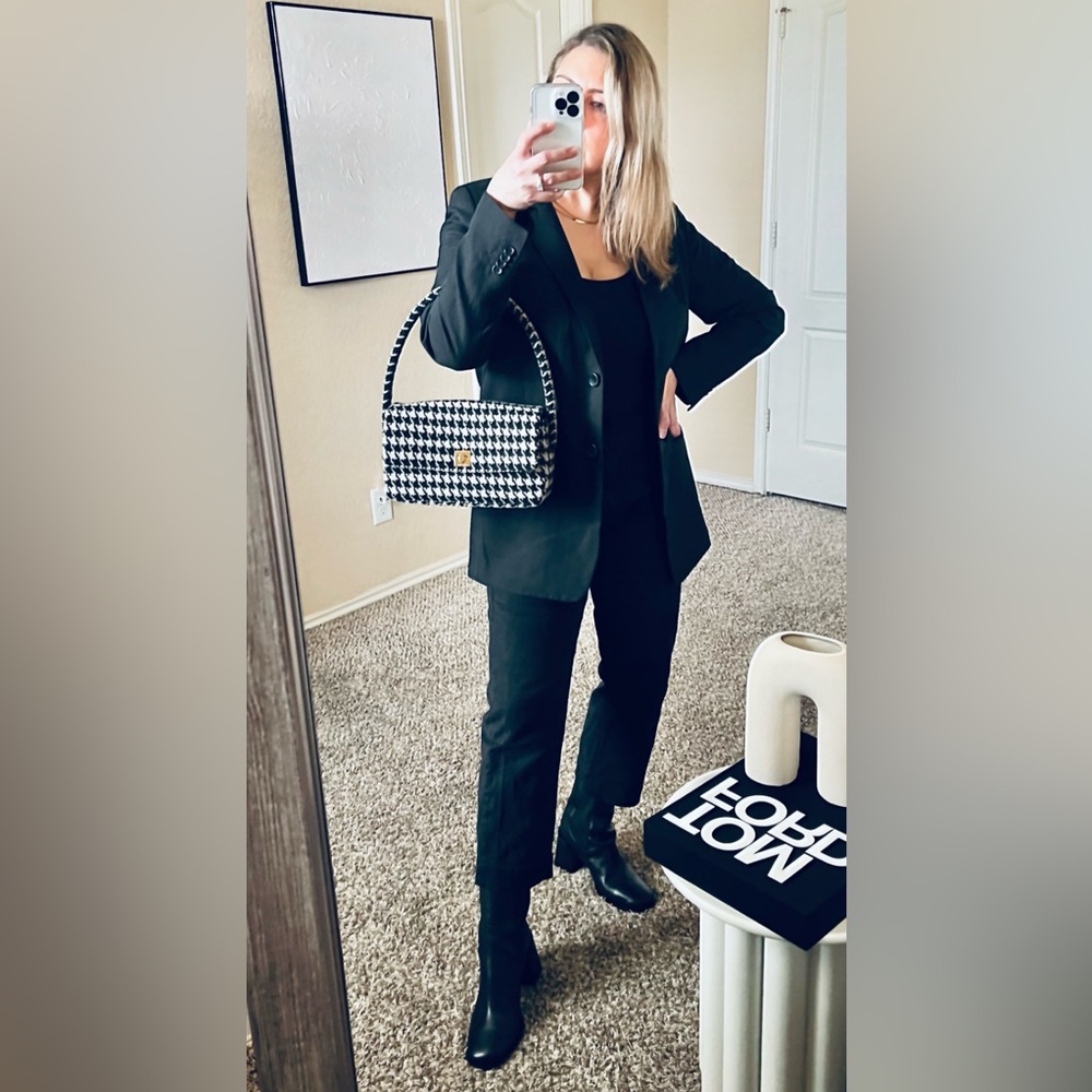 Anine Bing Houndstooth NICO Shoulder Bag - Picture 1 of 13